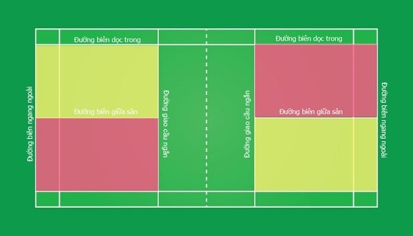 Quy định về vị trí đứng chuẩn, đúng luật trong cầu lông