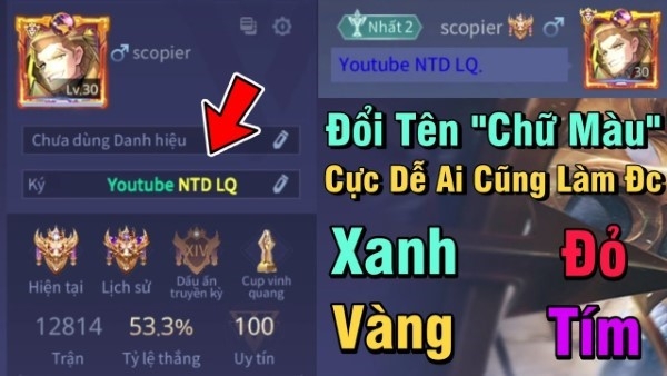 Những lưu ý quan trọng khi đổi tên 3 màu trong Liên Quân Mobile