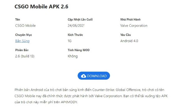 Cách tải CS GO mobile APK trên điện thoại Android