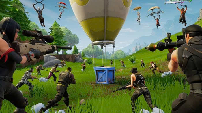 Fortnite thuộc thể loại battle royale quá khích và giải trí với bối cảnh ảo.