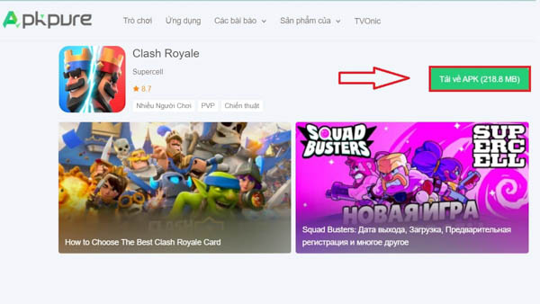 Cách tải game Clash Royale trên Android