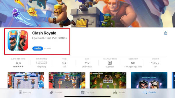 Cách tải game Clash Royale trên iOS