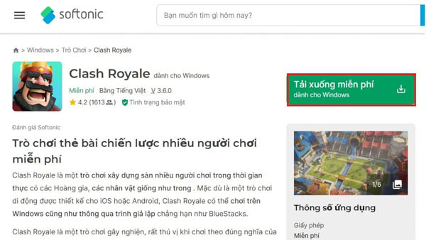 Cách tải game Clash Royale trên PC